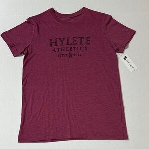 NWT Hylete Men's Heathered Maroon Short Sleeve Logo Tee
